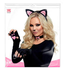 Soft Pink Cat Set  Ears, Choker, Gloves 