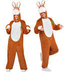 Bunny In Soft Plush  Hooded Jumpsuit With Mask 