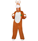 Bunny In Soft Plush  Hooded Jumpsuit With Mask 