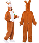 Bunny In Soft Plush  Hooded Jumpsuit With Mask 