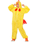 Chick In Soft Plush  Hooded Jumpsuit With Mask 
