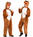 Dog In Soft Plush  Hooded Jumpsuit With Mask 