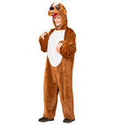 Dog In Soft Plush  Hooded Jumpsuit With Mask 
