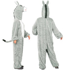 Donkey In Soft Plush  Hooded Jumpsuit With Mask 