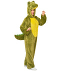 Crocodile In Soft Plush  Hooded Jumpsuit With Mask 