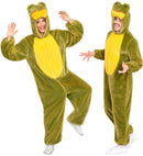 Frog In Soft Plush  Hooded Jumpsuit With Mask 