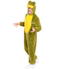 Frog In Soft Plush  Hooded Jumpsuit With Mask 