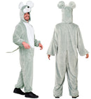 Mouse In Soft Plush  Hooded Jumpsuit With Mask 