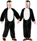 Penguin In Soft Plush  Hooded Jumpsuit With Mask 