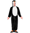 Penguin In Soft Plush  Hooded Jumpsuit With Mask 