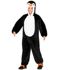Penguin In Soft Plush  Hooded Jumpsuit With Mask 