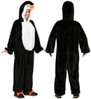 Penguin In Soft Plush  Hooded Jumpsuit With Mask 
