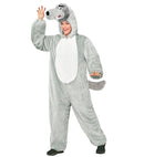 Wolf In Soft Plush  Hooded Jumpsuit With Mask 
