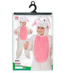 Bunny In Soft Plush  Hooded Jumpsuit With Mask 