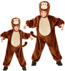 Monkey In Soft Plush  Hooded Jumpsuit With Mask 