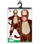 Monkey In Soft Plush  Hooded Jumpsuit With Mask 