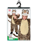 Leopard In Soft Plush  Hooded Jumpsuit With Mask 