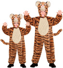 Tiger In Soft Plush  Hooded Jumpsuit With Mask 