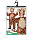 Tiger In Soft Plush  Hooded Jumpsuit With Mask 