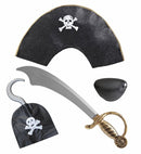 Pirate Set  Hat, Cutlass, Eyepatch, Hook 