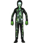 Toxic Skeleton  Jumpsuit, Hooded Mask 