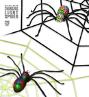 Giant Chenille Spiderweb With Changing Color Light Spider 220 Cm - 2 Colors Assorted 