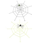 Giant Chenille Spiderweb With Changing Color Light Spider 220 Cm - 2 Colors Assorted 