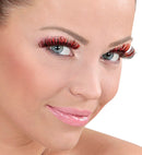 Eyelashes With Tinsel  4 Colors Assorted - In Box With Glass Bottleglue