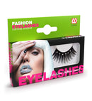 Black Spiked Eyelashes With Strass In Box With Glass Bottle Glue