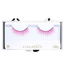 Pink Spiked Eyelashes With Strass In Box With Glass Bottle Glue
