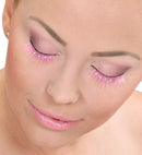 Pink Spiked Eyelashes With Strass In Box With Glass Bottle Glue