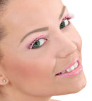 Pink Spiked Eyelashes With Strass In Box With Glass Bottle Glue