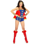 Super Powers Girl  Dress, Belt, Headpiece, Cape 