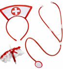 Nurse Set  Headpiece, Garter With Syringe, Stethoscope 