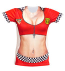 Racer Babe  Photorealistic Sublimation Printed T-Shirt 