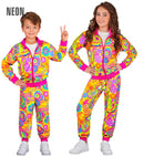 Neon Groovy Love Hippie Party Fashion Tracksuit  Jacket, Pants 