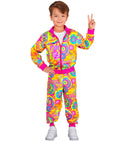 Neon Groovy Love Hippie Party Fashion Tracksuit  Jacket, Pants 