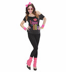 The 80S Fashion  T-Shirt, Bow Headband, Leg Warmers 