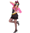 The 80S Groupie  Dress, Mesh Shirt, Belt, Bow Headband 
