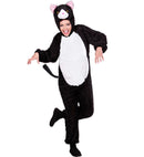 Funny Cat  Hooded Jumpsuit With Mask 