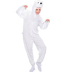 Funny Polar Bear  Hooded Jumpsuit With Mask 