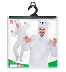 Funny Polar Bear  Hooded Jumpsuit With Mask 
