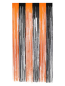 Matt Fringe Curtain Backdrop Orange and Black 91x244cm Decoration 1