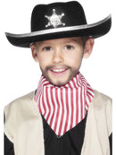 Sheriff Hat Kids Black With Silver Band and Silver Star Badge Costume Accessory 1