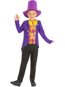 Candy Man Costume Child Mock Jacket with 3D Bowtie and Top Hat 2
