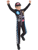 Racing Driver Costume Child Jumpsuit and Cap 2