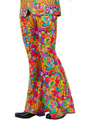 Mens Rainbow Peace Flared Trousers Woven Fabric 1