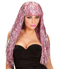 Holographic Bicolor Space Wig In Box - 6 Colors Ass.: Pink, Light Blue, Black, Blue, Green, Red