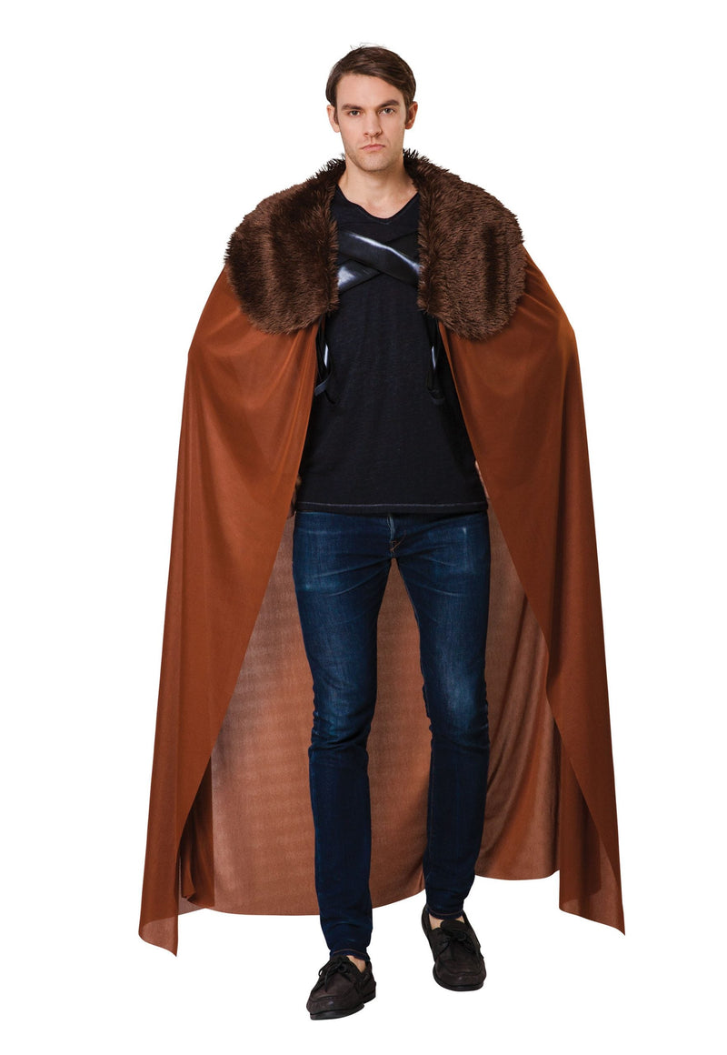 Cape Mens Brown With Fur Collar Adult Costume Male_1 AC062