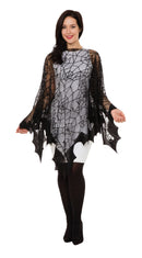 Spiderweb + Bat Fishnet Cape Adult Costume Female_1 AC306